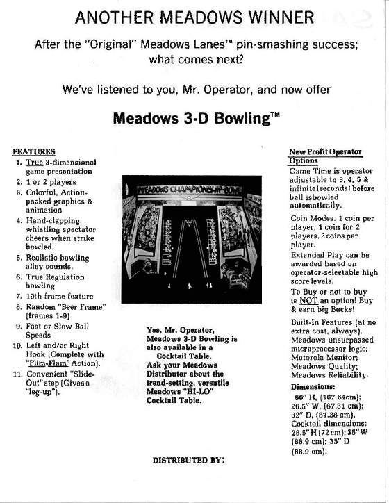 3D Bowling flyer: 2 Back